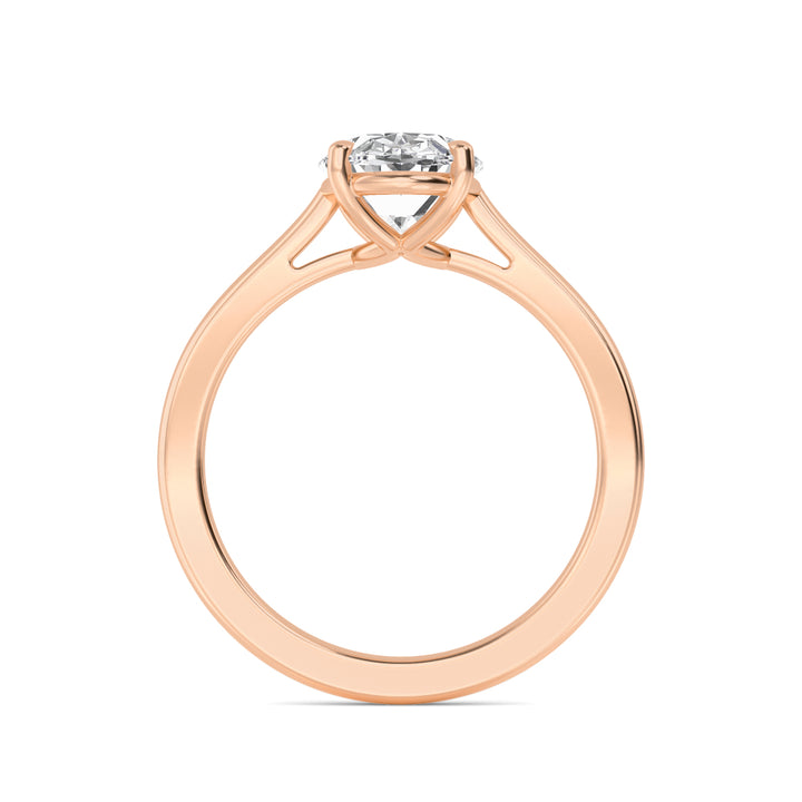 IGI Graded 3ct Oval Lab-Grown Diamond Solitaire Engagement Ring in 14k Rose Gold