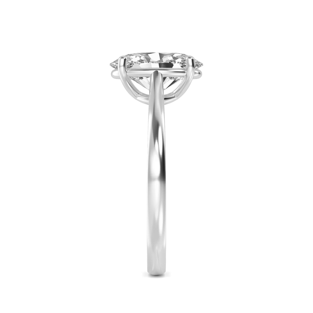 IGI Graded 3ct Oval Lab-Grown Diamond Solitaire Engagement Ring in 14k White Gold