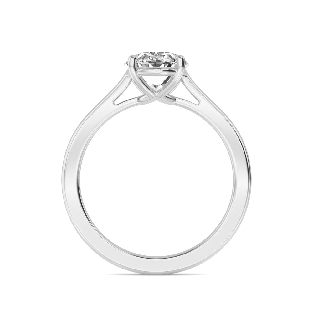 IGI Graded 3ct Oval Lab-Grown Diamond Solitaire Engagement Ring in 14k White Gold