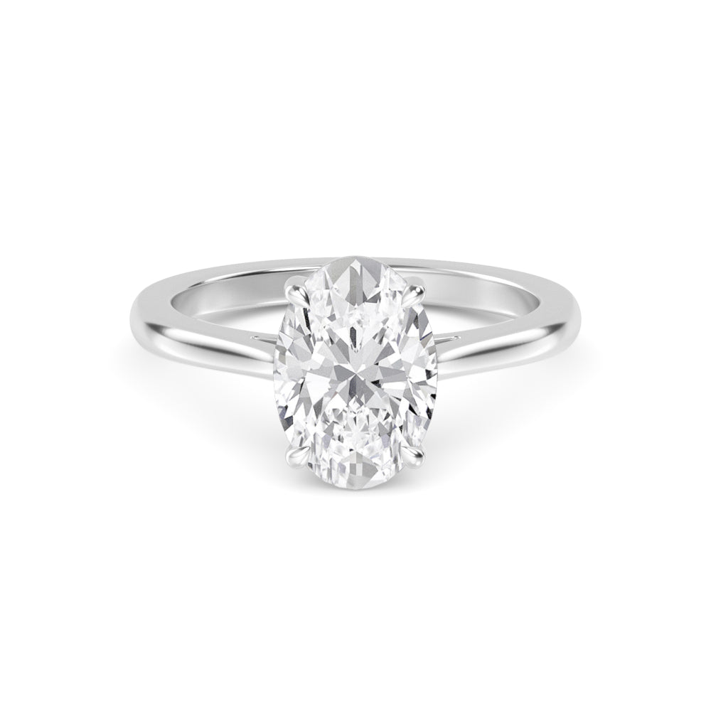 IGI Graded 3ct Oval Lab-Grown Diamond Solitaire Engagement Ring in 14k White Gold