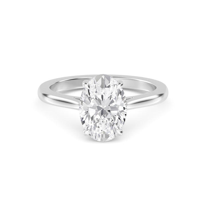 IGI Graded 3ct Oval Lab-Grown Diamond Solitaire Engagement Ring in 14k White Gold