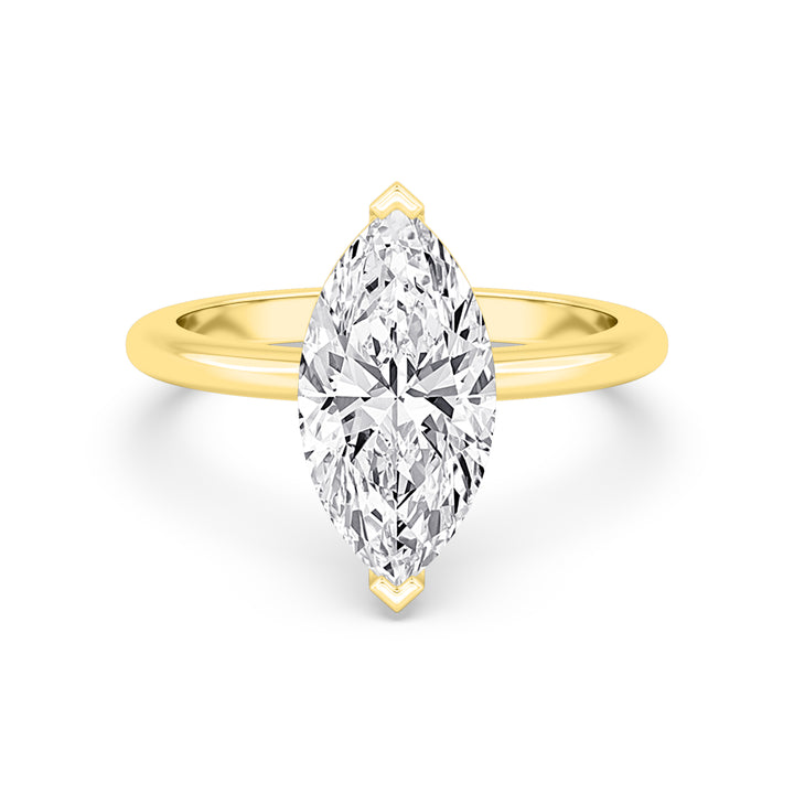 IGI Graded 3.06ct Marquise Cut Lab-Grown Diamond Solitaire Engagement Ring in 14k Yellow Gold