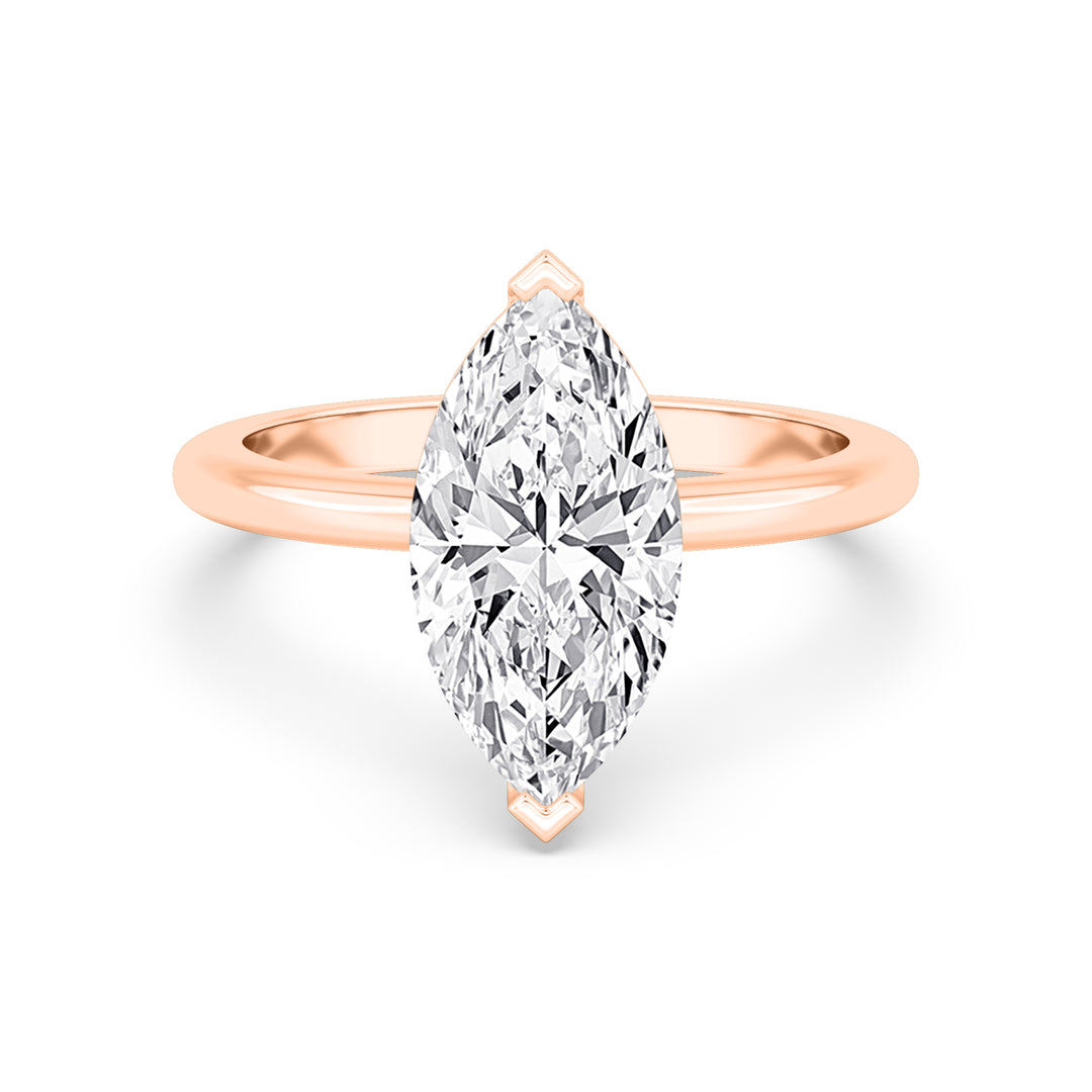 IGI Graded 3.06ct Marquise Cut Lab-Grown Diamond Solitaire Engagement Ring in 14k Rose Gold