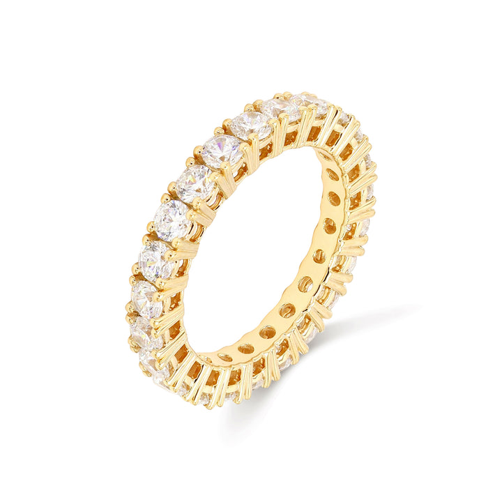 3.50ctw Round Brilliant Lab-Grown Diamond Eternity Stackable Band in 14k Yellow Gold