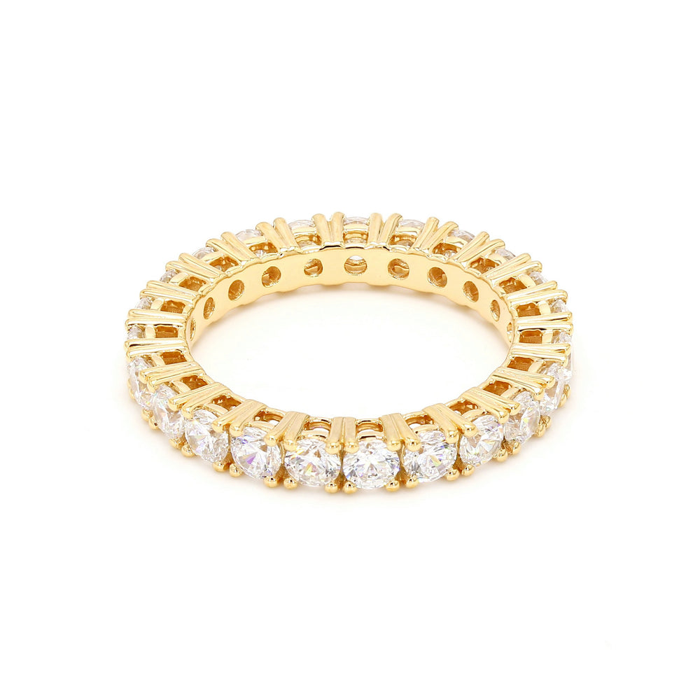 3.50ctw Round Brilliant Lab-Grown Diamond Eternity Stackable Band in 14k Yellow Gold