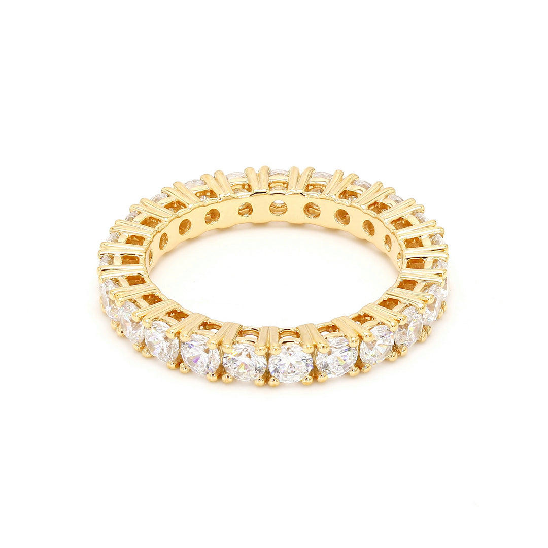 3.50ctw Round Brilliant Lab-Grown Diamond Eternity Stackable Band in 14k Yellow Gold