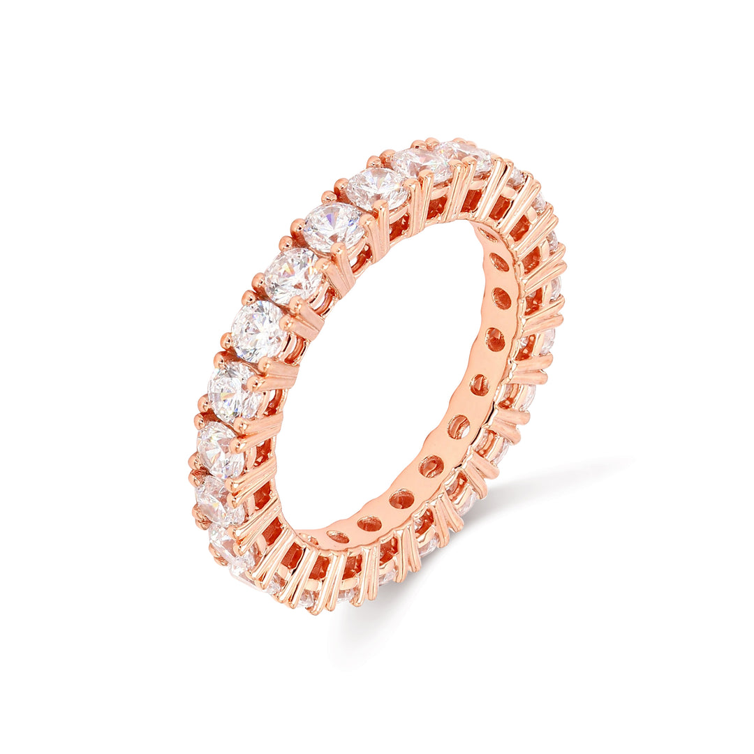 3.50ctw Round Brilliant Lab-Grown Diamond Eternity Stackable Band in 14k Rose Gold