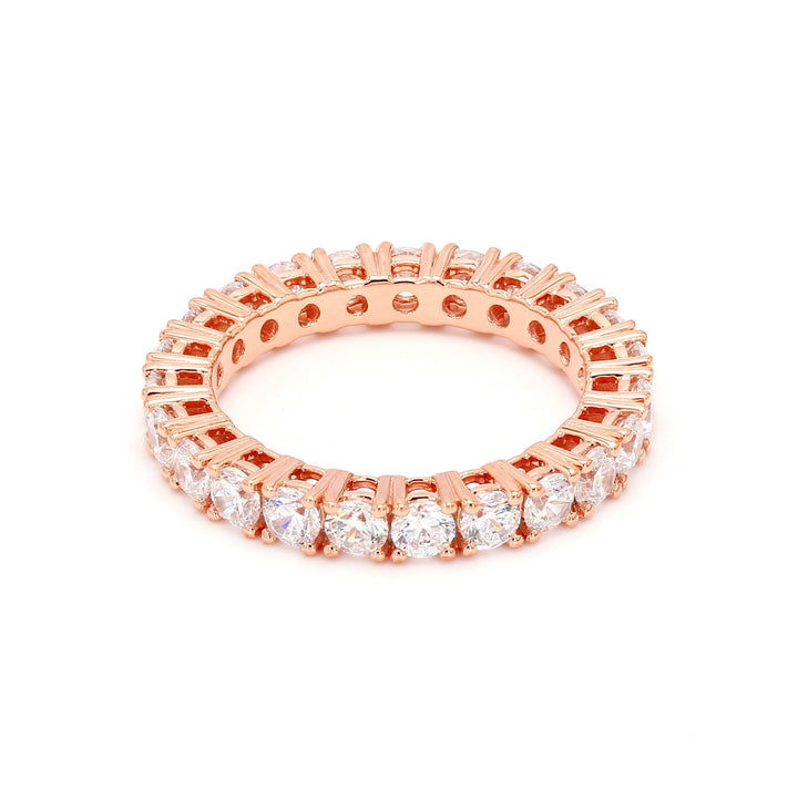 3.50ctw Round Brilliant Lab-Grown Diamond Eternity Stackable Band in 14k Rose Gold