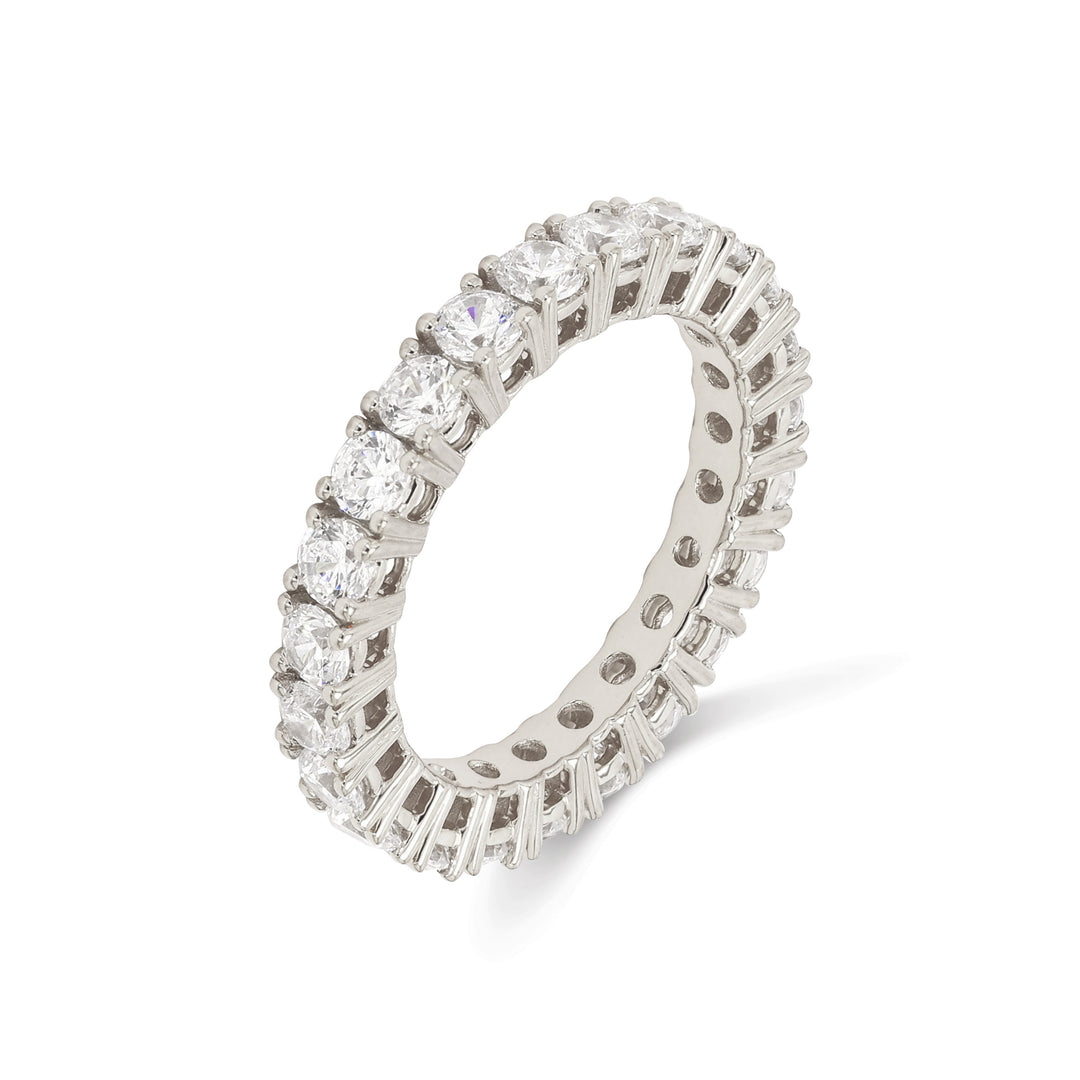 3.50ctw Round Brilliant Lab-Grown Diamond Eternity Stackable Band in 14k White Gold