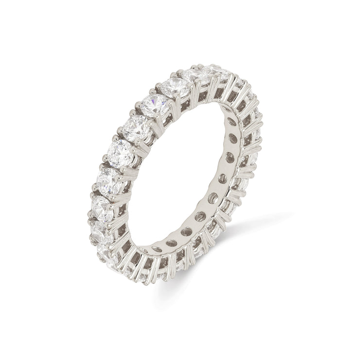 3.50ctw Round Brilliant Lab-Grown Diamond Eternity Stackable Band in 14k White Gold
