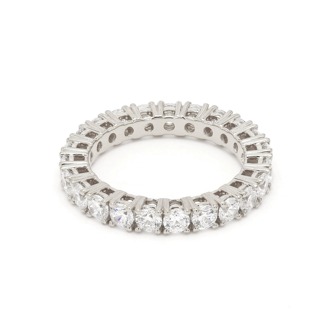 3.50ctw Round Brilliant Lab-Grown Diamond Eternity Stackable Band in 14k White Gold