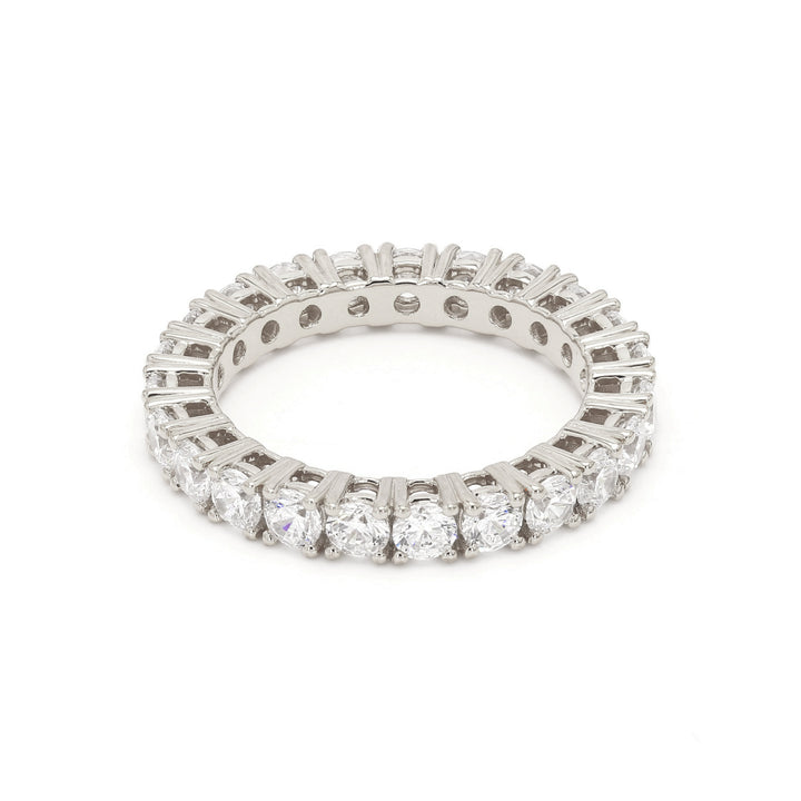 3.50ctw Round Brilliant Lab-Grown Diamond Eternity Stackable Band in 14k White Gold