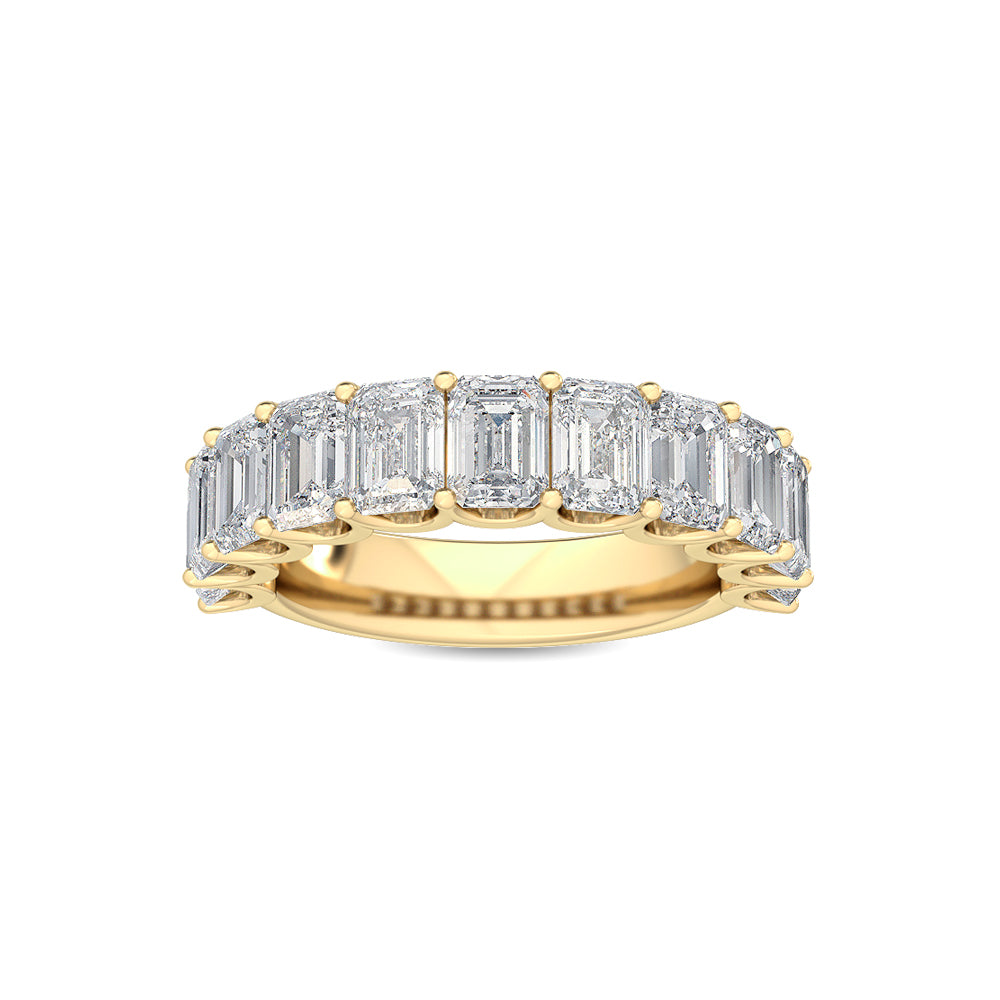 4.24ctw Emerald Cut Lab-Grown Diamond 11-Stone Band in 14k Yellow Gold