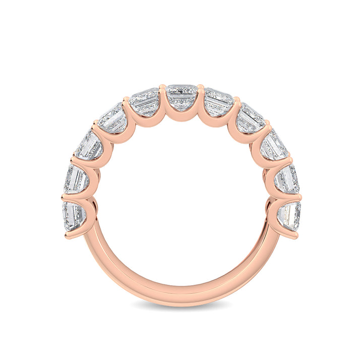 4.24ctw Emerald Cut Lab-Grown Diamond 11-Stone Band in 14k Rose Gold