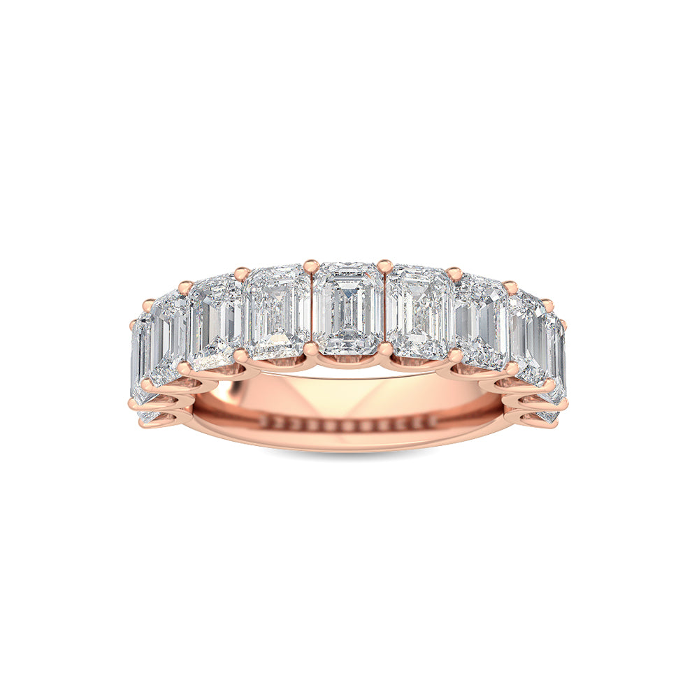 4.24ctw Emerald Cut Lab-Grown Diamond 11-Stone Band in 14k Rose Gold