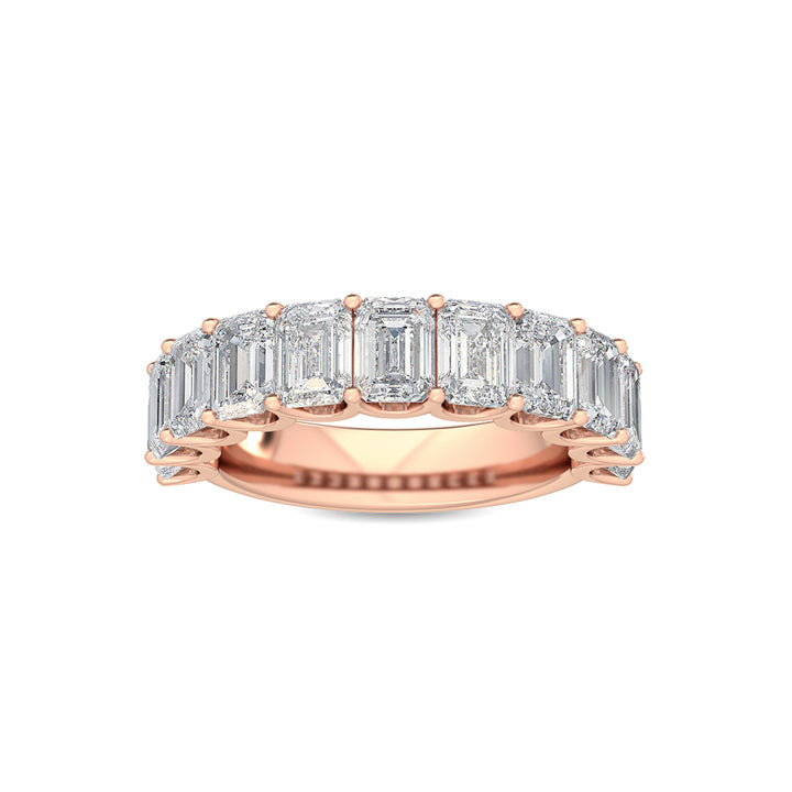 4.24ctw Emerald Cut Lab-Grown Diamond 11-Stone Band in 14k Rose Gold