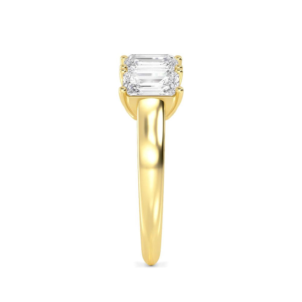 3.58ctw Emerald Cut Lab-Grown Diamond 5-Stone Band in 14k Yellow Gold