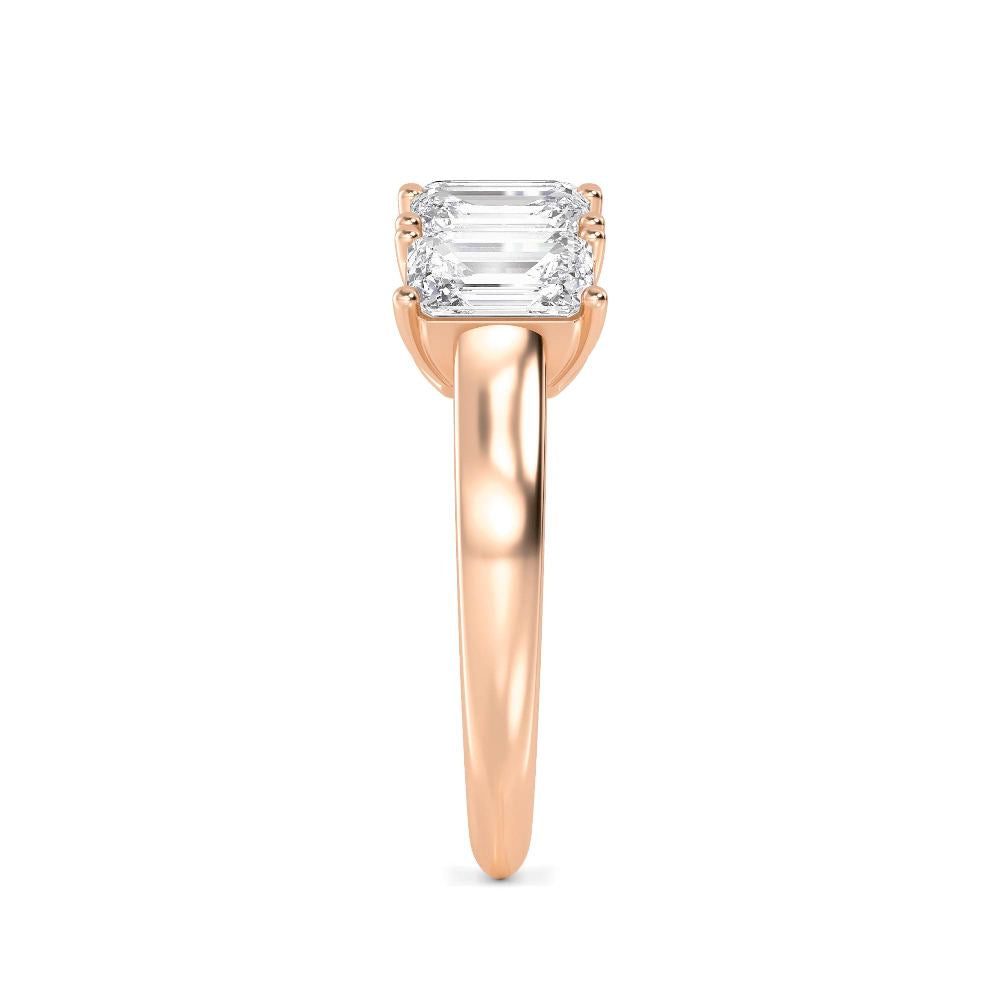 3.58ctw Emerald Cut Lab-Grown Diamond 5-Stone Band in 14k Rose Gold