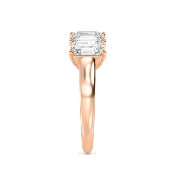 3.58ctw Emerald Cut Lab-Grown Diamond 5-Stone Band in 14k Rose Gold