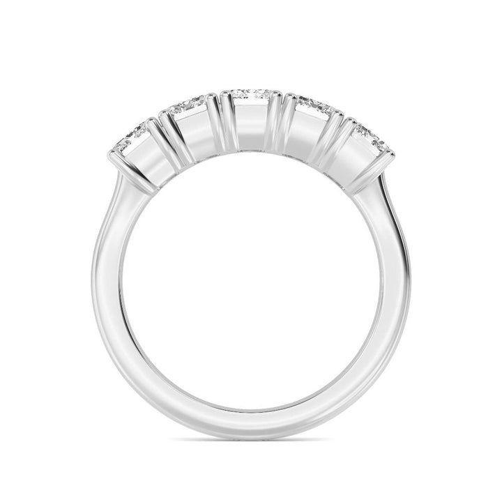 3.58ctw Emerald Cut Lab-Grown Diamond 5-Stone Band in 14k White Gold