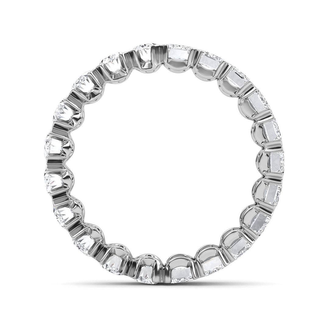 3.79ctw Emerald Cut and Oval Lab-Grown Diamond Eternity Band in 14k White Gold