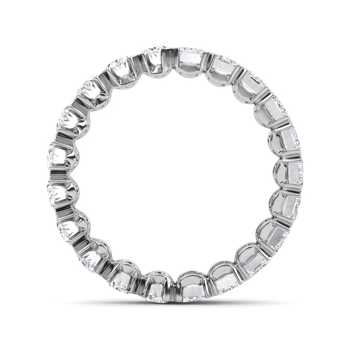 3.79ctw Emerald Cut and Oval Lab-Grown Diamond Eternity Band in 14k White Gold