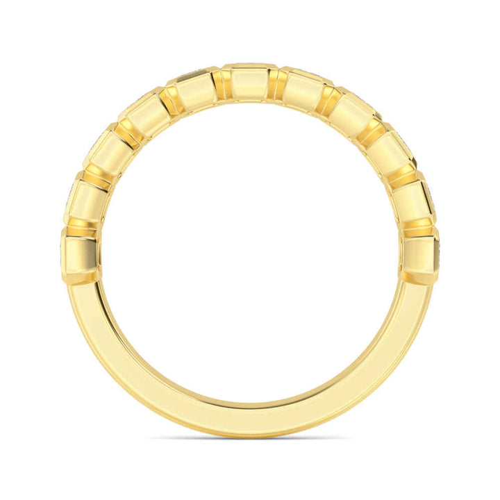 1.25ctw Emerald Cut Lab-Grown Diamond Bezel-Set Band in 14k Yellow Gold