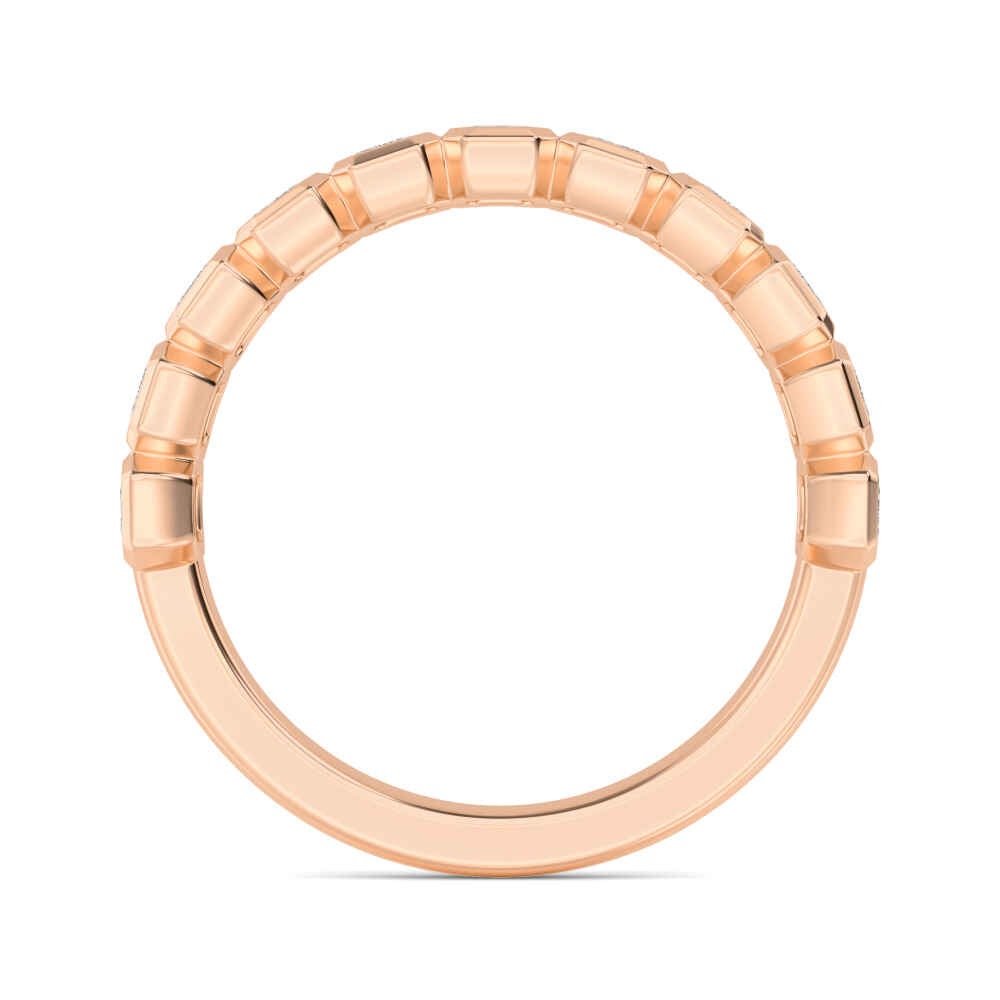 1.25ctw Emerald Cut Lab-Grown Diamond Bezel-Set Band in 14k Rose Gold