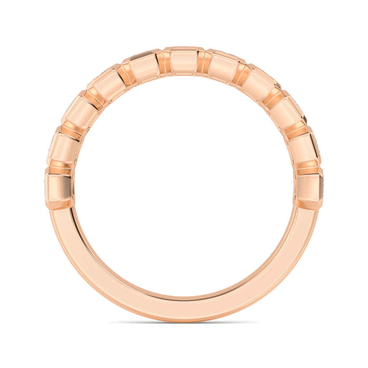 1.25ctw Emerald Cut Lab-Grown Diamond Bezel-Set Band in 14k Rose Gold