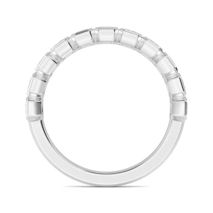1.25ctw Emerald Cut Lab-Grown Diamond Bezel-Set Band in 14k White Gold
