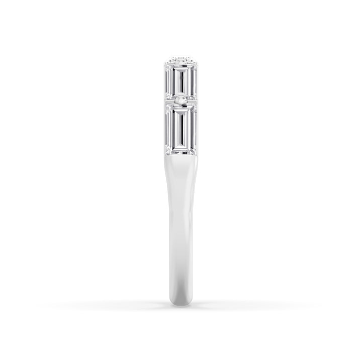 0.50ctw Baguette Cut Lab-Grown Diamond 5-Stone Stackable Band in 14k White Gold