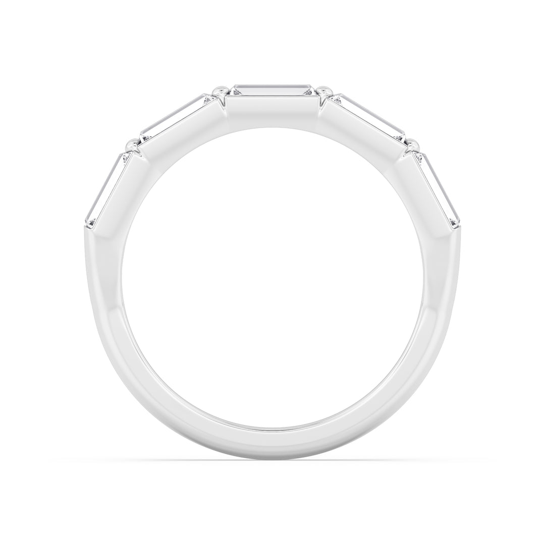 0.50ctw Baguette Cut Lab-Grown Diamond 5-Stone Stackable Band in 14k White Gold