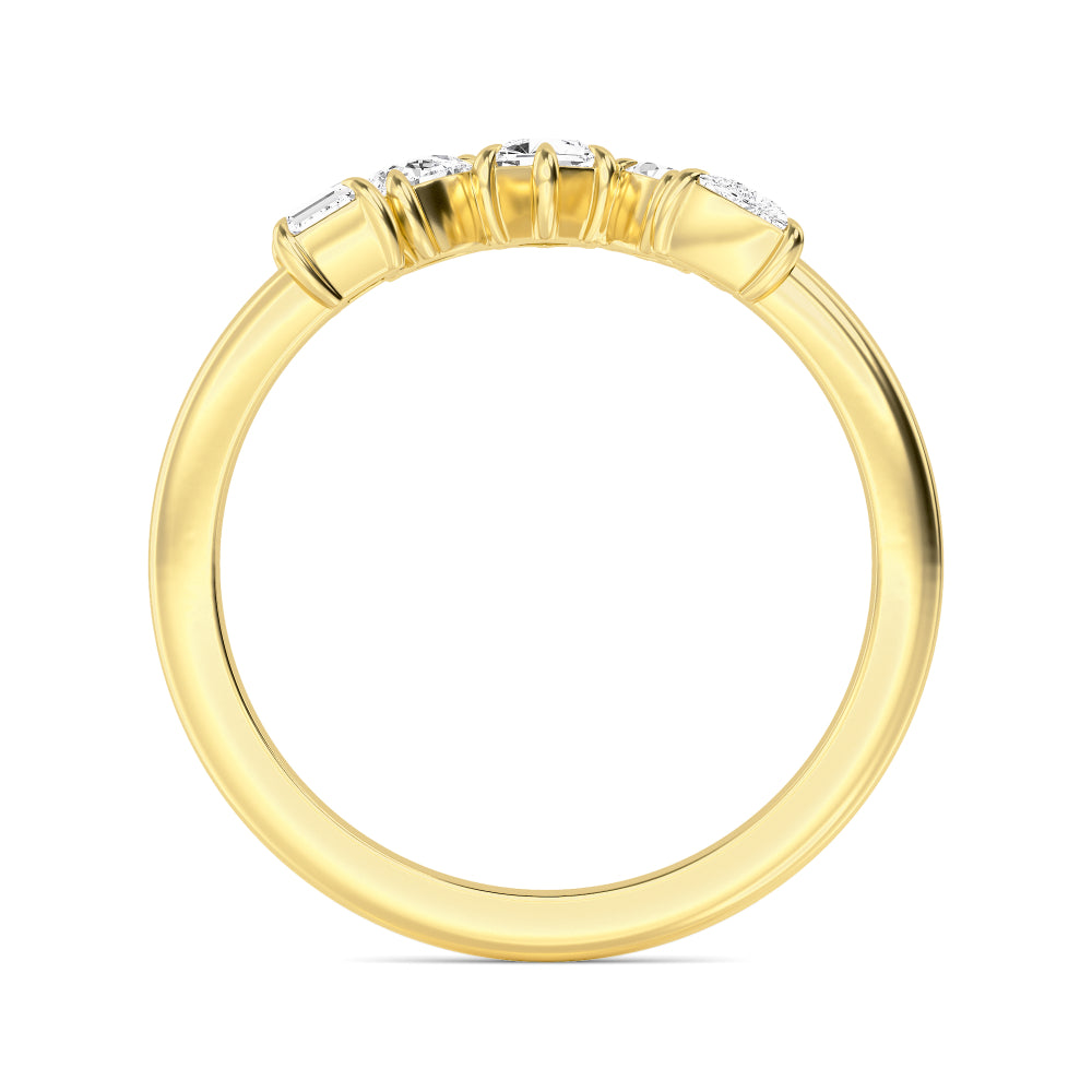 0.52ctw Multi-Cut Lab-Grown Diamond Contour Fashion Band in 14k Yellow Gold