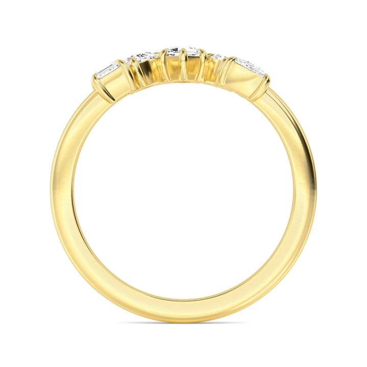 0.52ctw Multi-Cut Lab-Grown Diamond Contour Fashion Band in 14k Yellow Gold