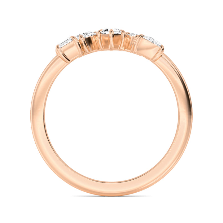 0.52ctw Multi-Cut Lab-Grown Diamond Contour Fashion Band in 14k Rose Gold