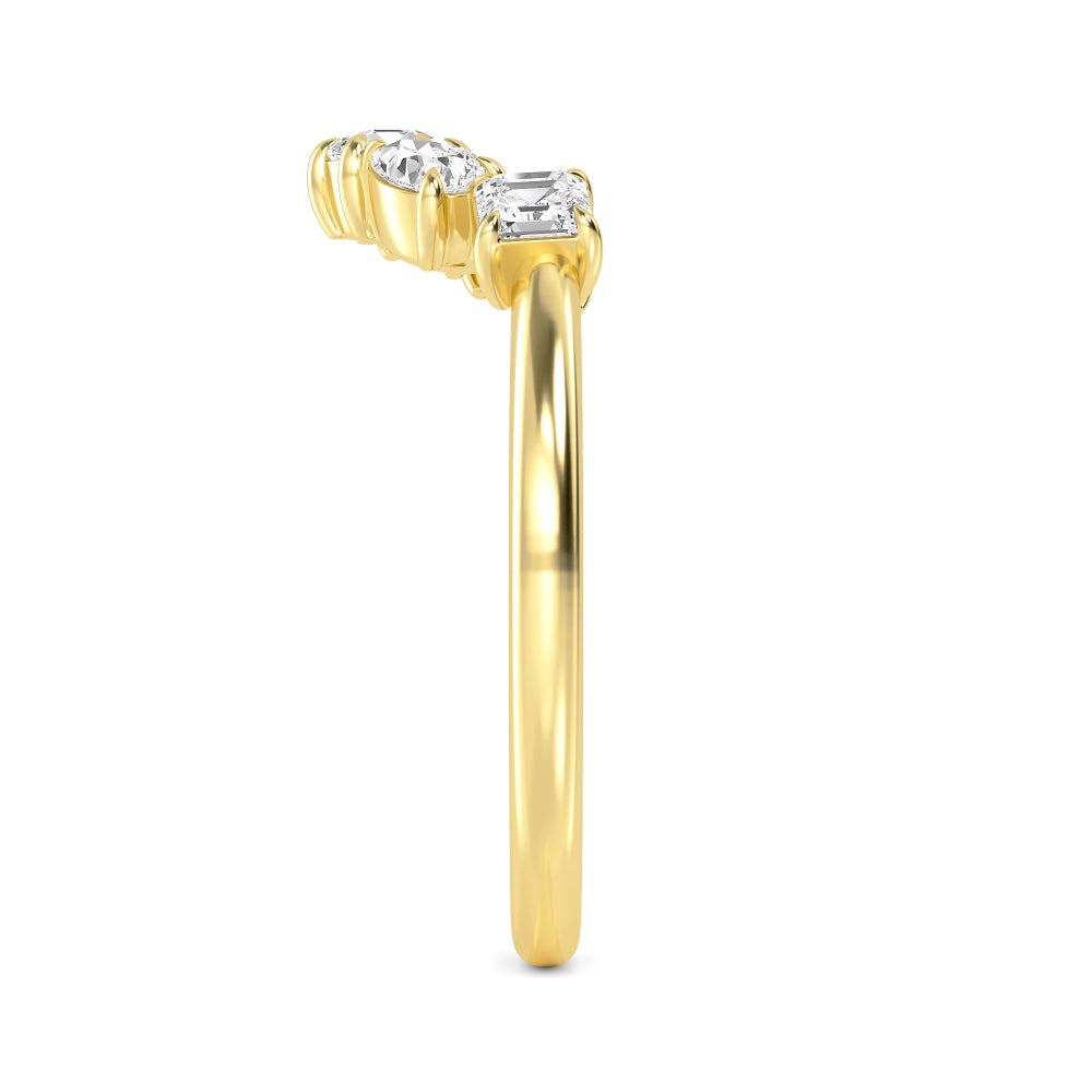 0.52ctw Multi-Cut Lab-Grown Diamond Contour Fashion Band in 14k Yellow Gold