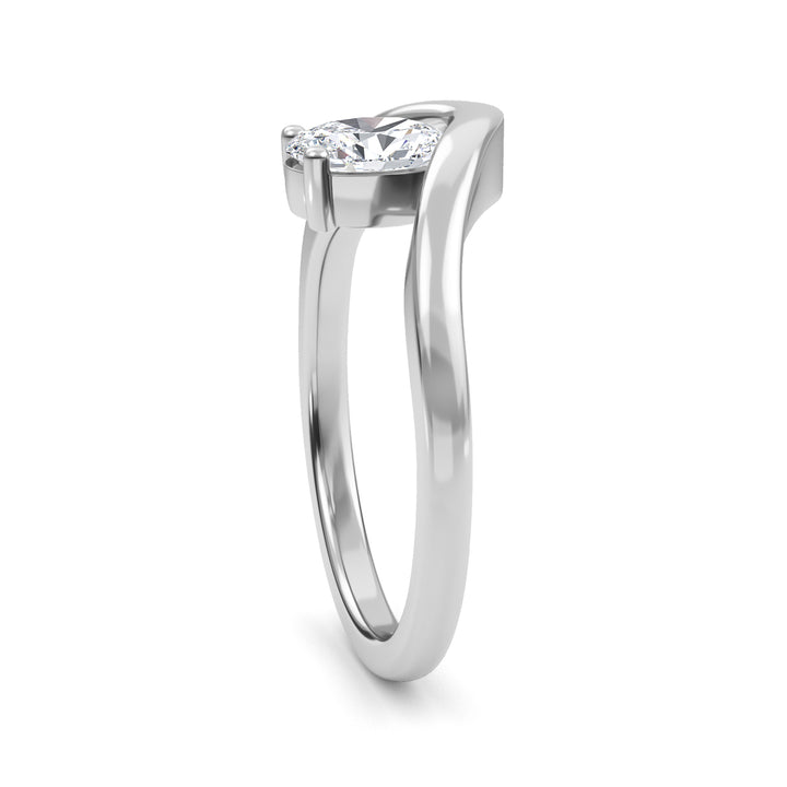 0.57ct Oval Lab-Grown Diamond Solitaire Engagement Ring in 14k White Gold