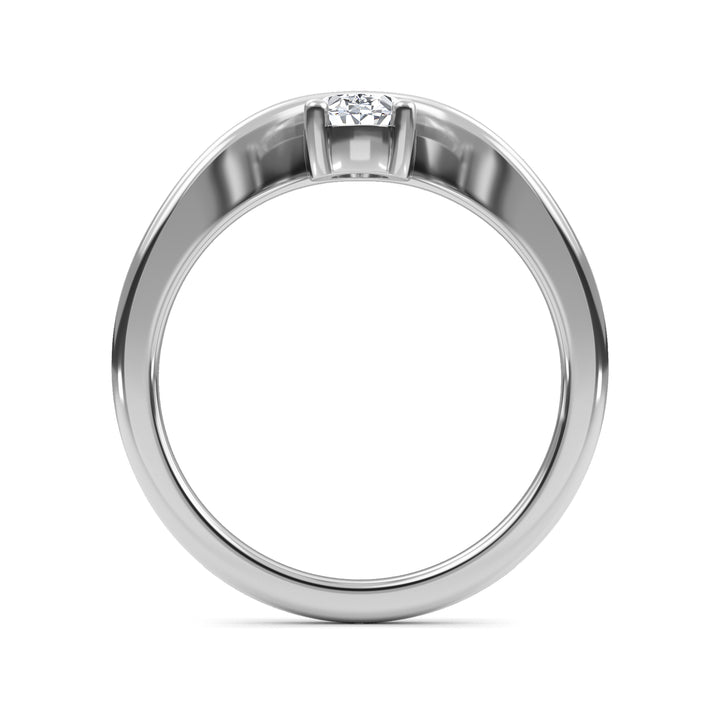 0.57ct Oval Lab-Grown Diamond Solitaire Engagement Ring in 14k White Gold