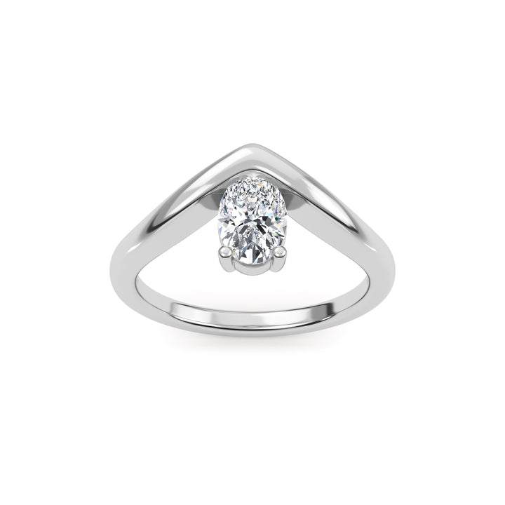 0.57ct Oval Lab-Grown Diamond Solitaire Engagement Ring in 14k White Gold