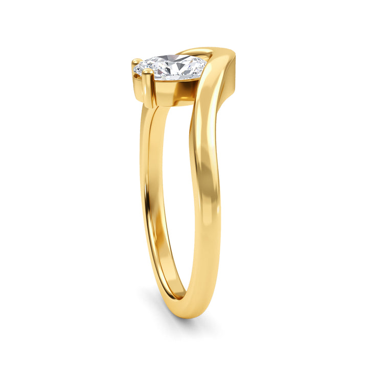 0.57ct Oval Lab-Grown Diamond Solitaire Engagement Ring in 14k Yellow Gold
