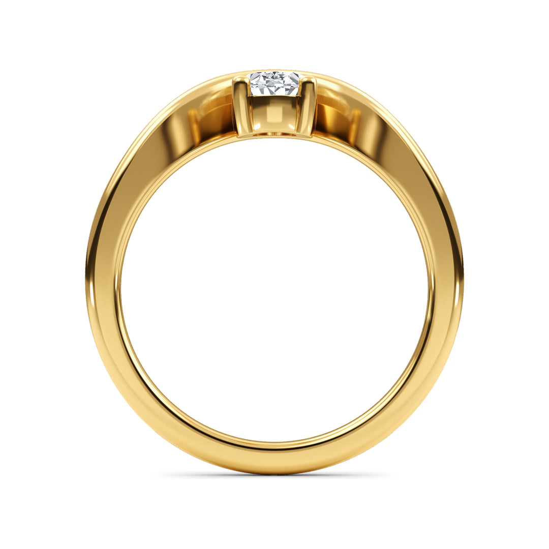 0.57ct Oval Lab-Grown Diamond Solitaire Engagement Ring in 14k Yellow Gold