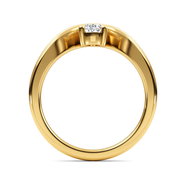 0.57ct Oval Lab-Grown Diamond Solitaire Engagement Ring in 14k Yellow Gold