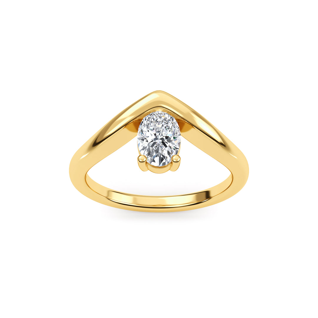 0.57ct Oval Lab-Grown Diamond Solitaire Engagement Ring in 14k Yellow Gold