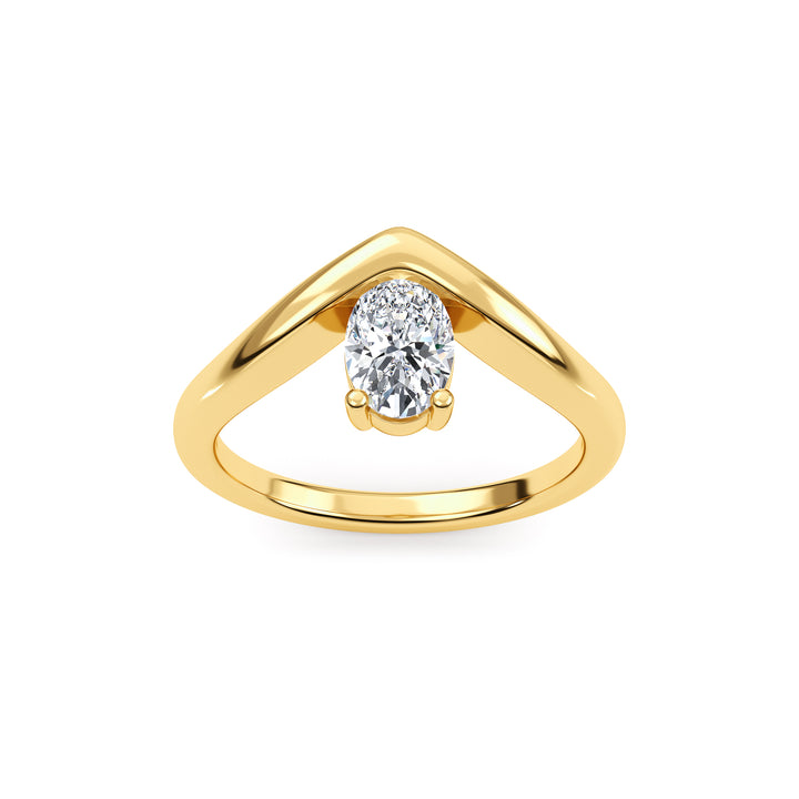 0.57ct Oval Lab-Grown Diamond Solitaire Engagement Ring in 14k Yellow Gold