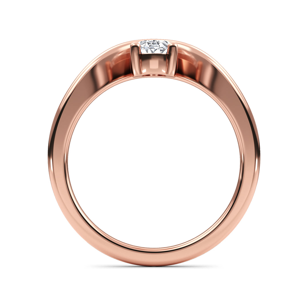 0.57ct Oval Lab-Grown Diamond Solitaire Engagement Ring in 14k Rose Gold