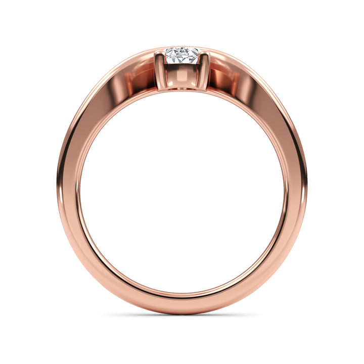 0.57ct Oval Lab-Grown Diamond Solitaire Engagement Ring in 14k Rose Gold