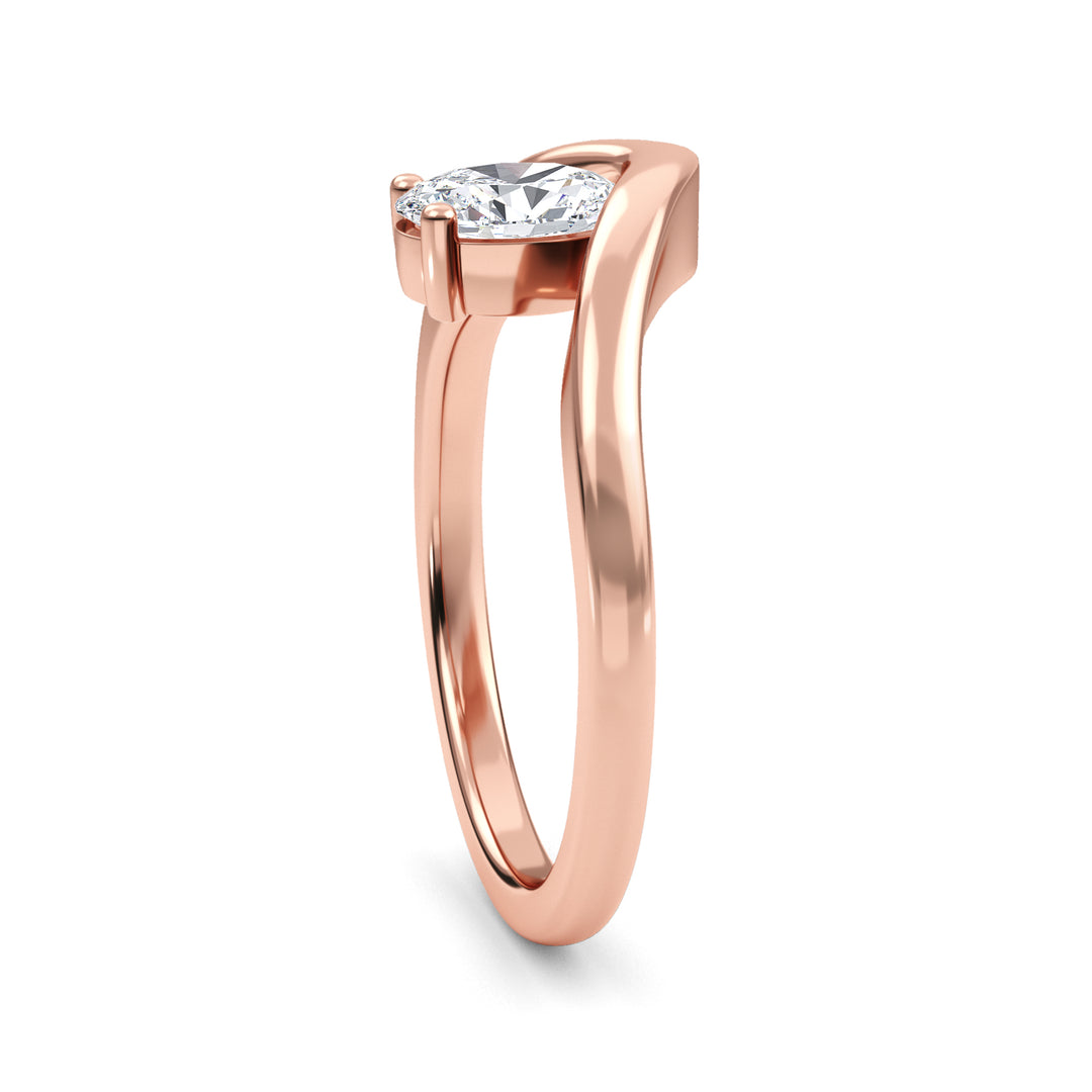 0.57ct Oval Lab-Grown Diamond Solitaire Engagement Ring in 14k Rose Gold