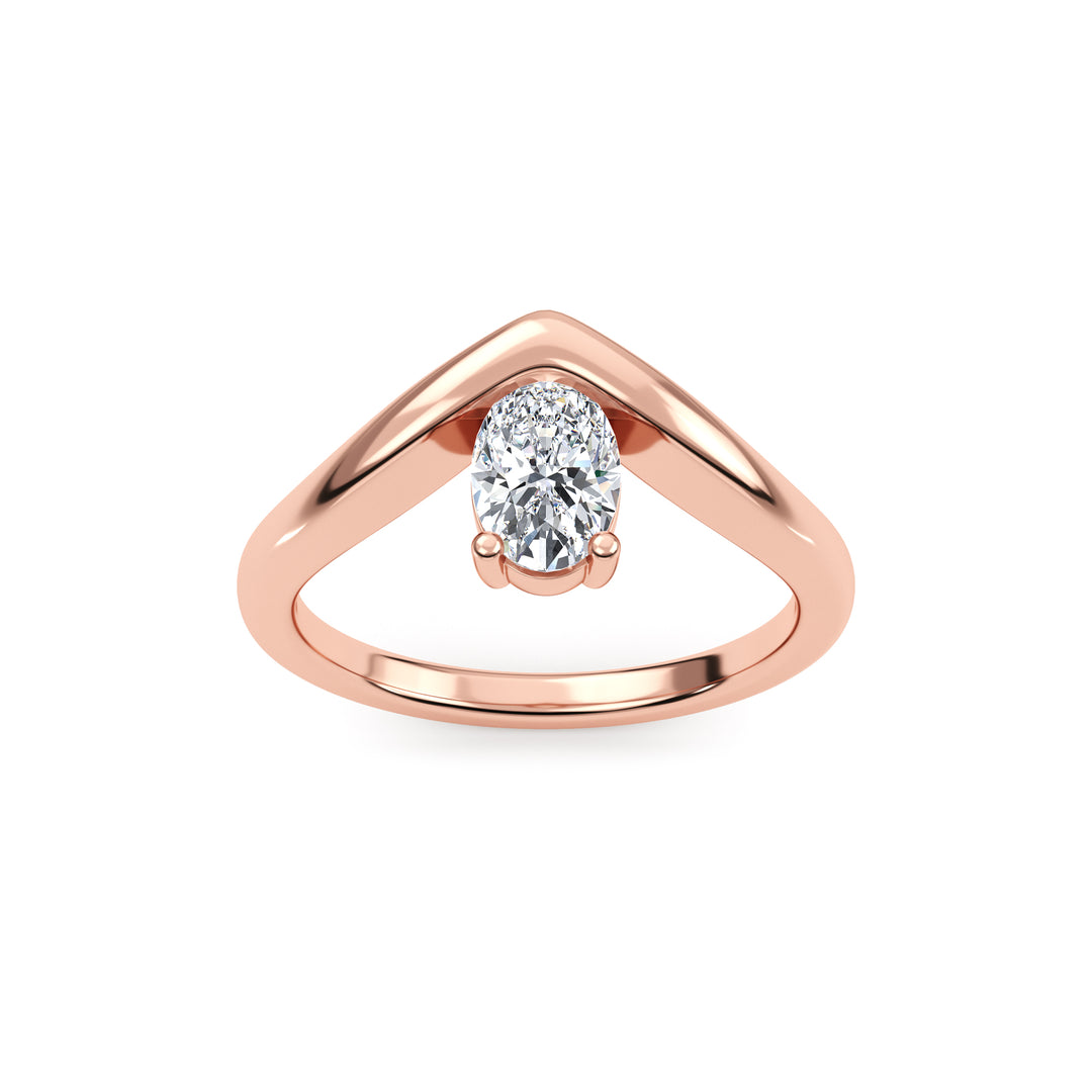 0.57ct Oval Lab-Grown Diamond Solitaire Engagement Ring in 14k Rose Gold