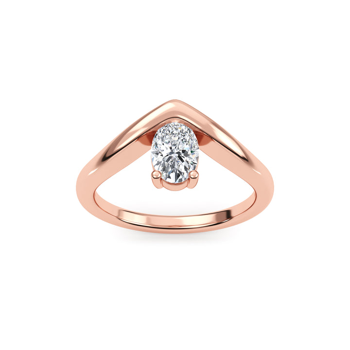 0.57ct Oval Lab-Grown Diamond Solitaire Engagement Ring in 14k Rose Gold