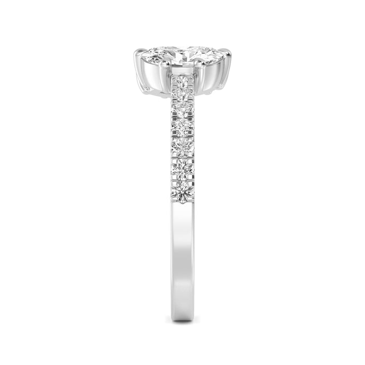 0.87ctw Half Moon, Marquise & Round Brilliant Lab-Grown Diamond Open Band in 14k White Gold